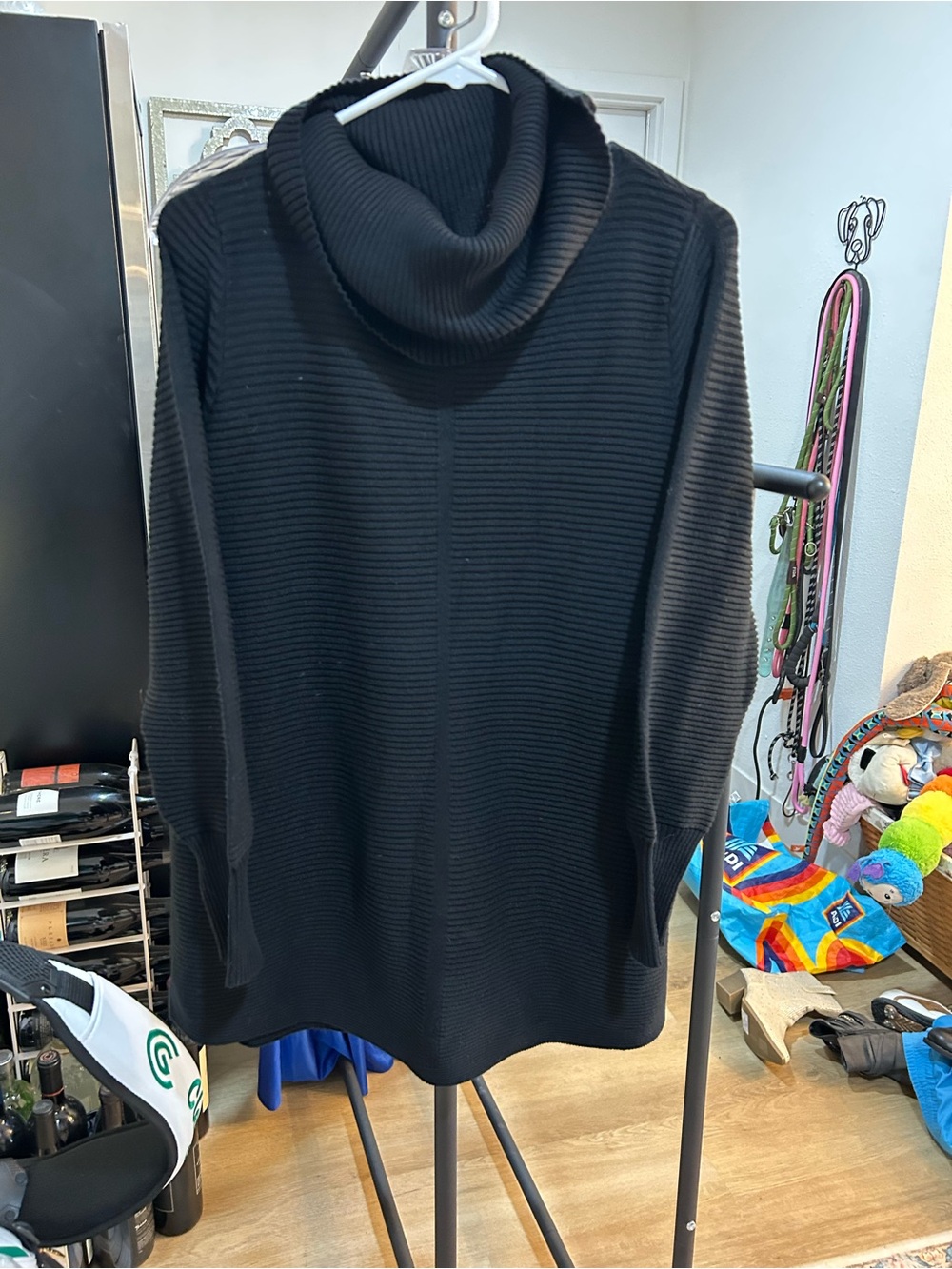 Cyrus Black Ribbed Turtleneck Sweater for women